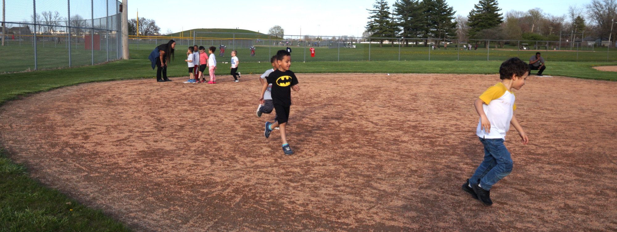 rookie players running the bases in practice